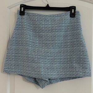 Zara Blue Tweed Women Skort